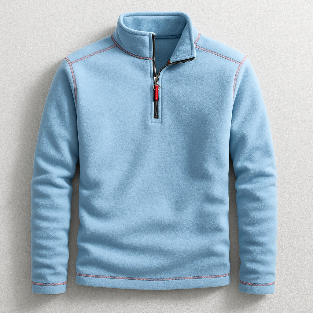 Classico pullover da uomo con zip a un quarto per il comfort quotidiano