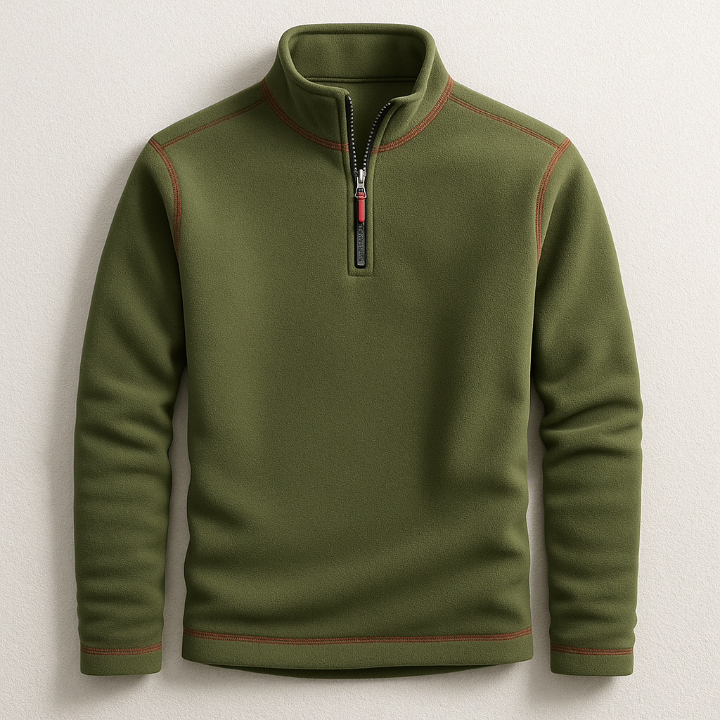 Classico pullover da uomo con zip a un quarto per il comfort quotidiano
