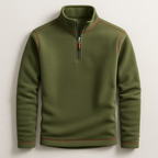 Classico pullover da uomo con zip a un quarto per il comfort quotidiano