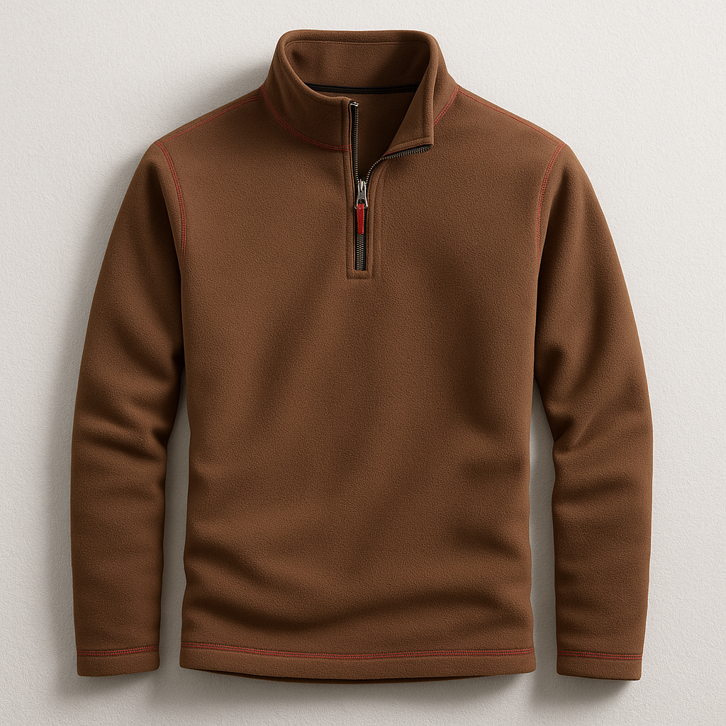 Classico pullover da uomo con zip a un quarto per il comfort quotidiano