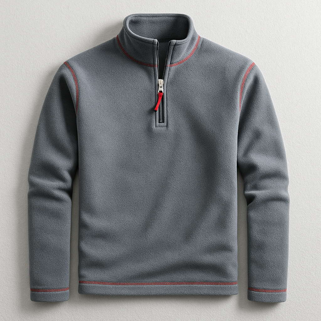 Classico pullover da uomo con zip a un quarto per il comfort quotidiano