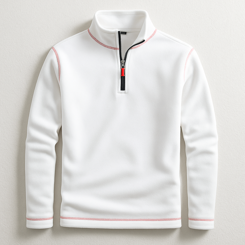 Classico pullover da uomo con zip a un quarto per il comfort quotidiano