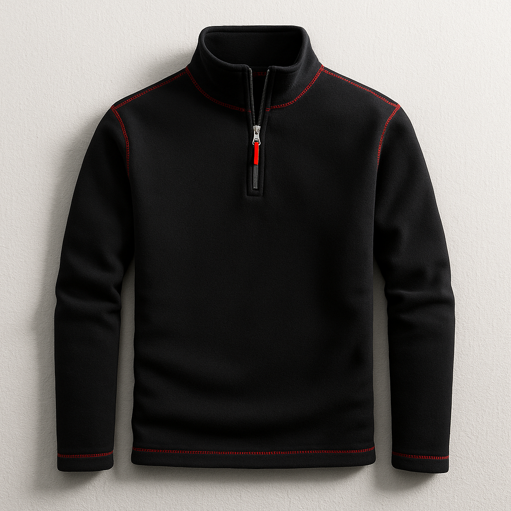 Classico pullover da uomo con zip a un quarto per il comfort quotidiano