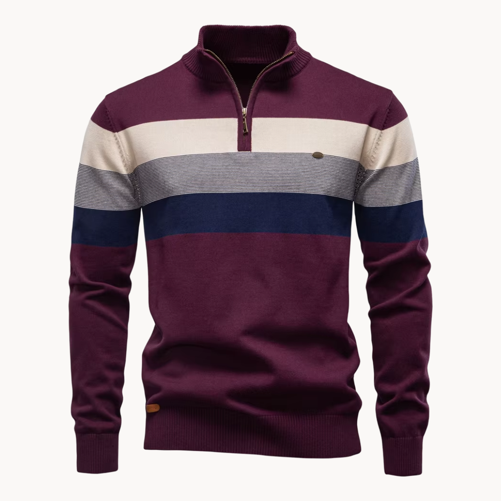 Maglione classico da uomo con zip a un quarto - Stile disinvolto