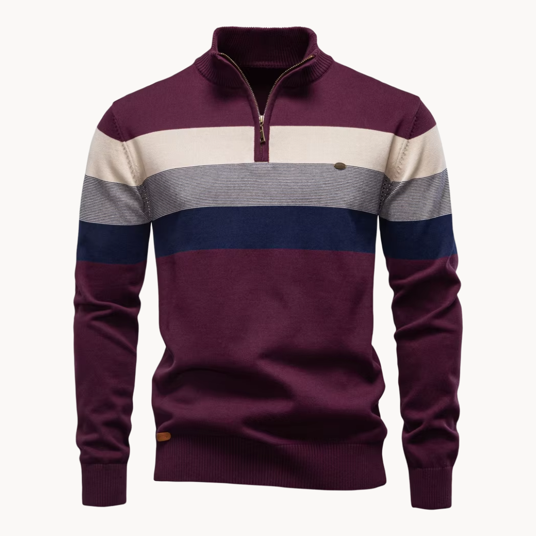 Maglione classico da uomo con zip a un quarto - Stile disinvolto