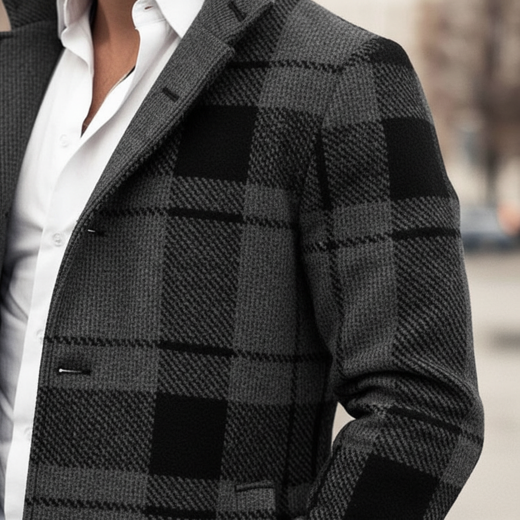 Cappotto classico a quadri da uomo