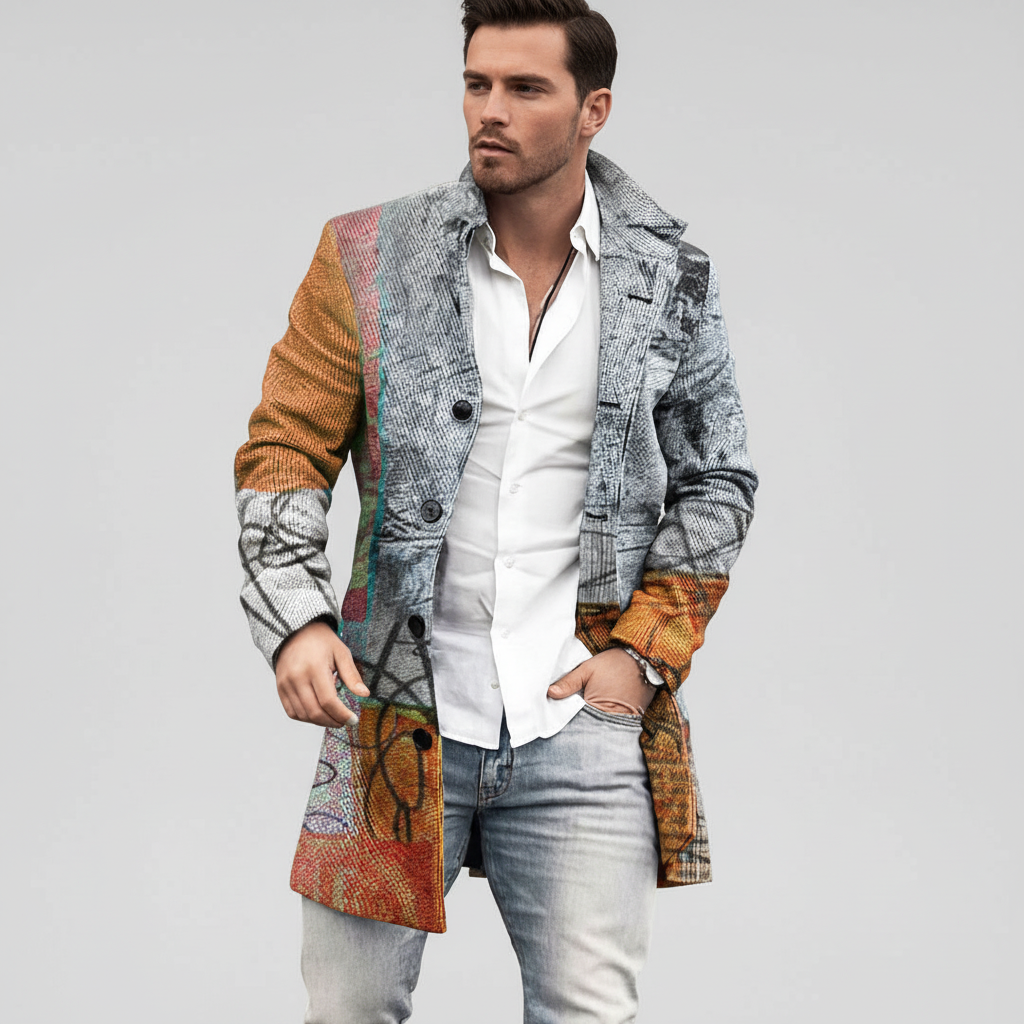 Cappotto classico a quadri da uomo