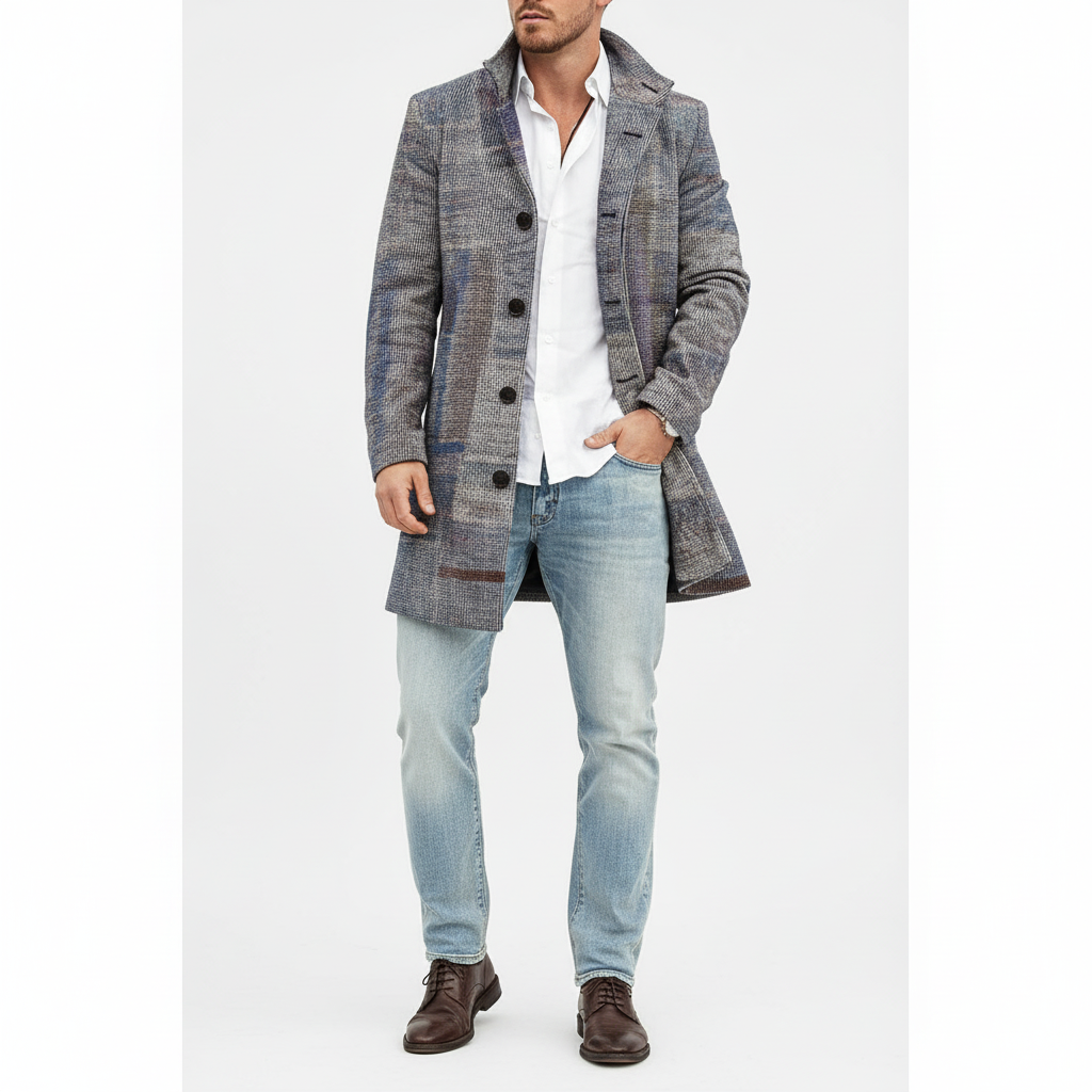 Cappotto classico a quadri da uomo
