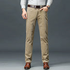 Pantaloni classici da uomo in velluto a coste elasticizzati per uno stile casual elegante