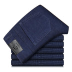 Pantaloni classici da uomo in velluto a coste elasticizzati per uno stile casual elegante