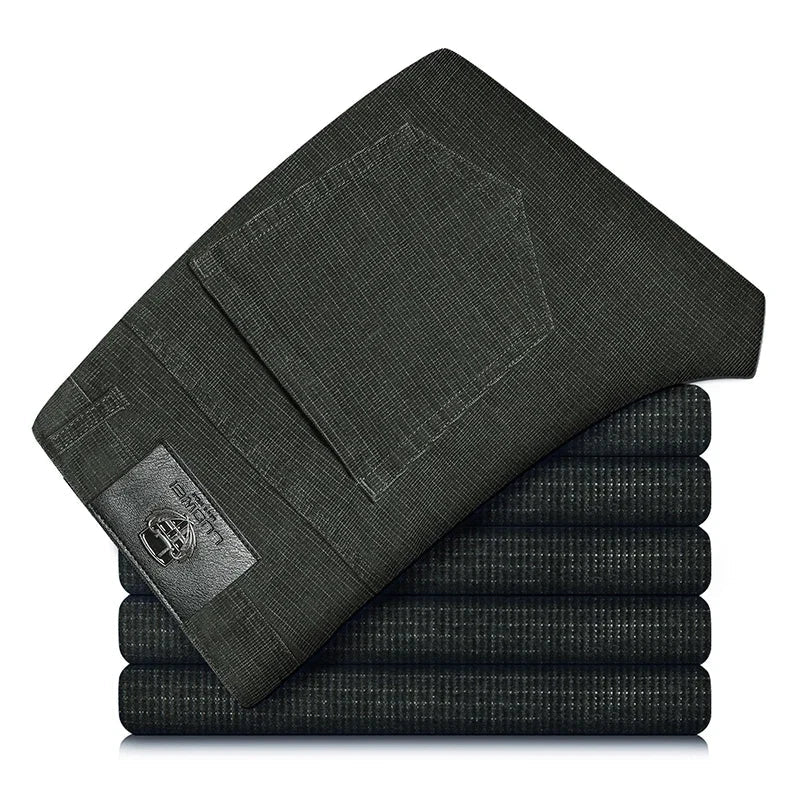 Pantaloni classici da uomo in velluto a coste elasticizzati per uno stile casual elegante