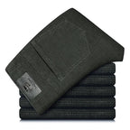 Pantaloni classici da uomo in velluto a coste elasticizzati per uno stile casual elegante