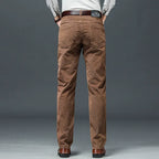Pantaloni classici da uomo in velluto a coste elasticizzati per uno stile casual elegante