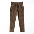 Pantaloni classici da uomo in velluto a coste elasticizzati per uno stile casual elegante