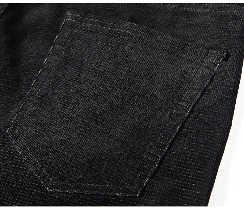 Pantaloni classici da uomo in velluto a coste elasticizzati per uno stile casual elegante