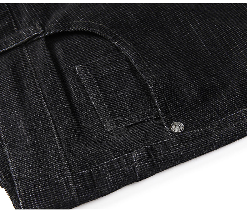 Pantaloni classici da uomo in velluto a coste elasticizzati per uno stile casual elegante