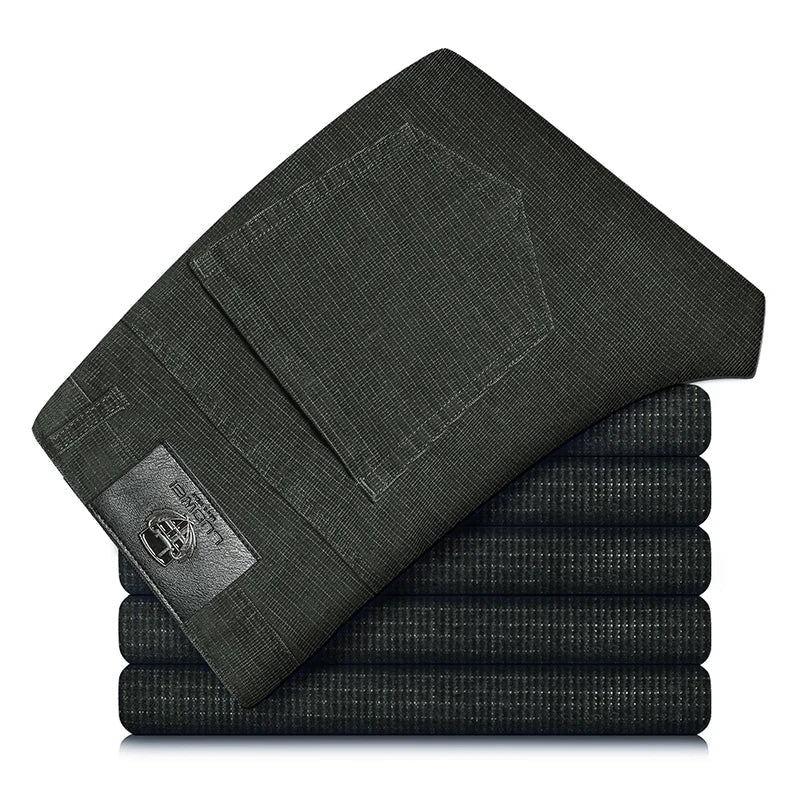 Pantaloni classici da uomo in velluto a coste elasticizzati per un comfort che dura tutto il giorno