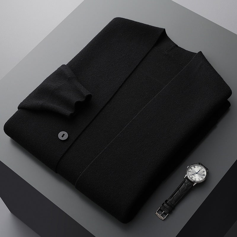 Maglione cardigan a righe classico da uomo