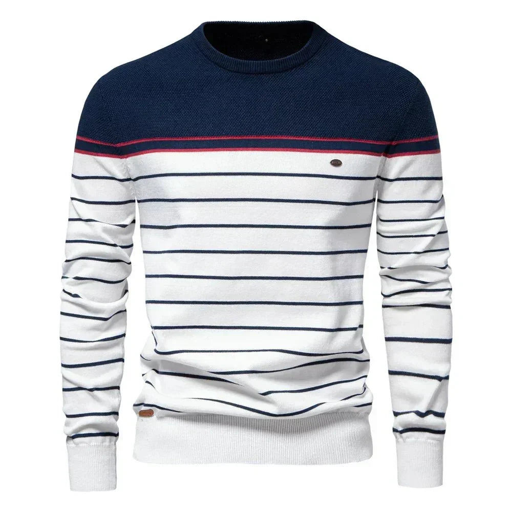 Maglione pullover classico a righe da uomo