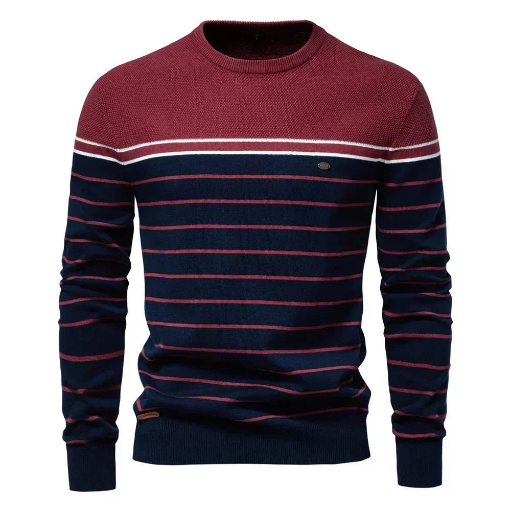 Maglione pullover classico a righe da uomo