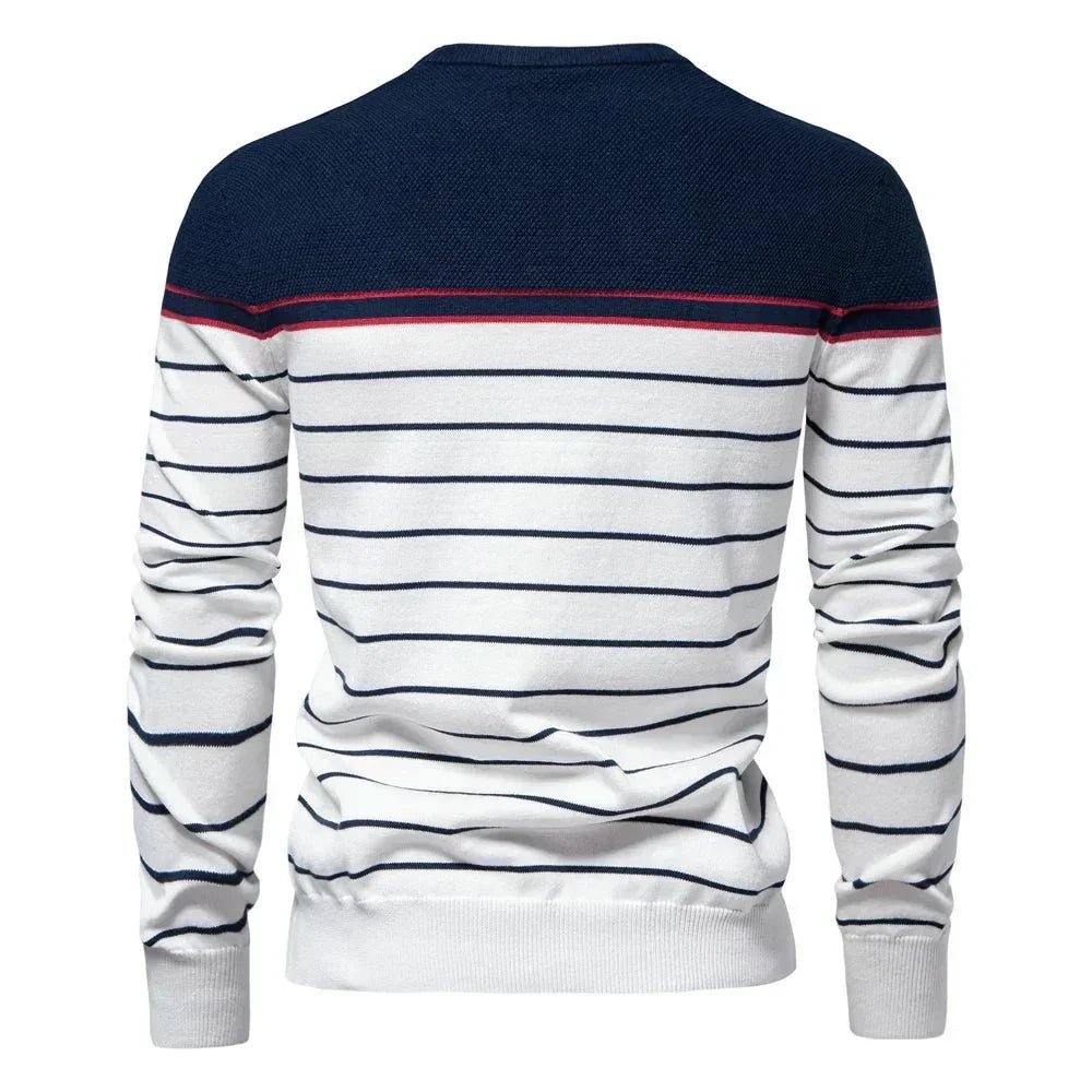Maglione pullover classico a righe da uomo