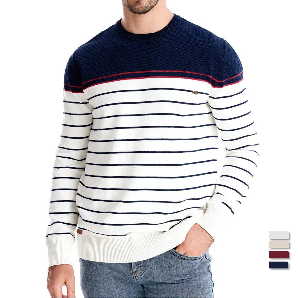 Maglione pullover classico a righe da uomo