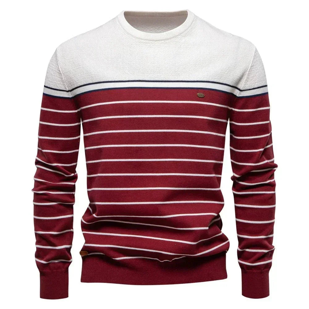Maglione pullover classico a righe da uomo