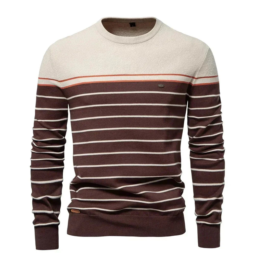 Maglione pullover classico a righe da uomo