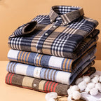Comoda camicia da uomo in flanella spazzolata