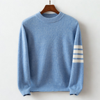 Comodo maglione pullover lavorato a maglia a righe da uomo