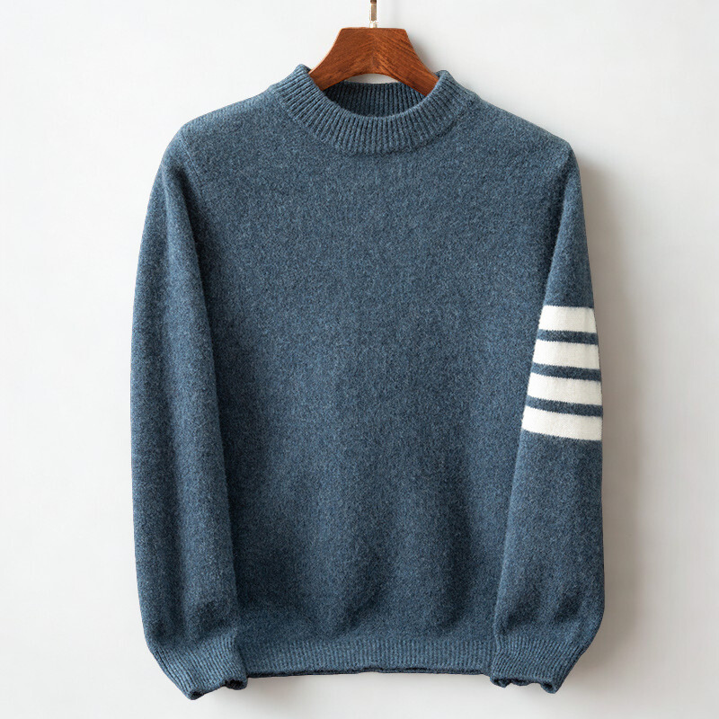 Comodo maglione pullover lavorato a maglia a righe da uomo