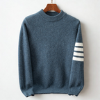 Comodo maglione pullover lavorato a maglia a righe da uomo