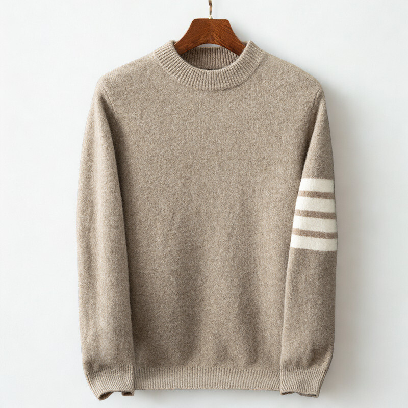 Comodo maglione pullover lavorato a maglia a righe da uomo