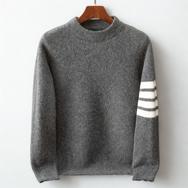 Comodo maglione pullover lavorato a maglia a righe da uomo