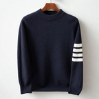 Comodo maglione pullover lavorato a maglia a righe da uomo