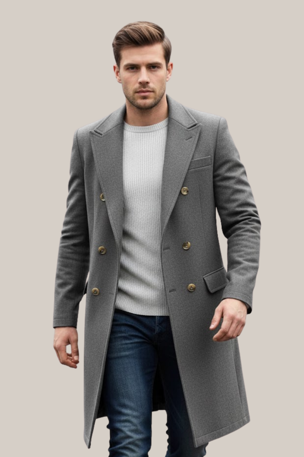 Cappotto lungo doppiopetto da uomo | Migliora il tuo stile per ogni occasione