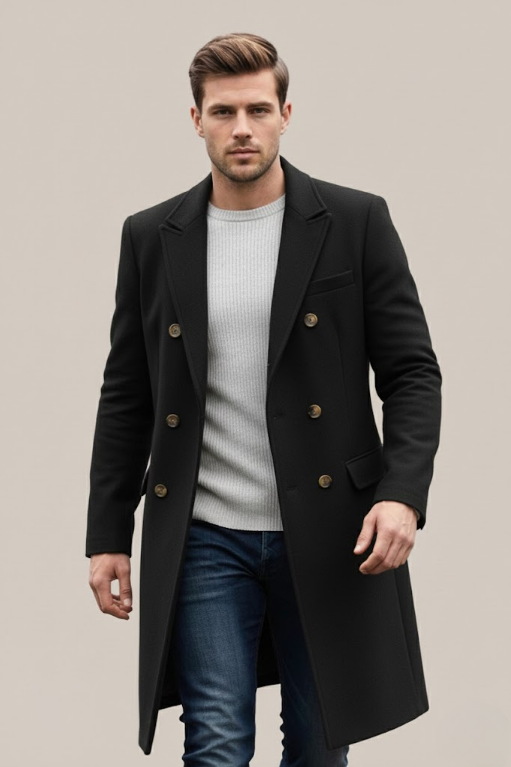 Cappotto lungo doppiopetto da uomo | Migliora il tuo stile per ogni occasione