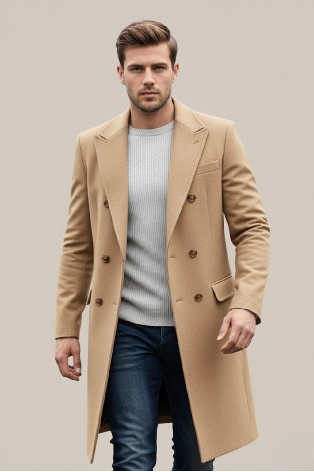 Cappotto lungo doppiopetto da uomo | Migliora il tuo stile per ogni occasione