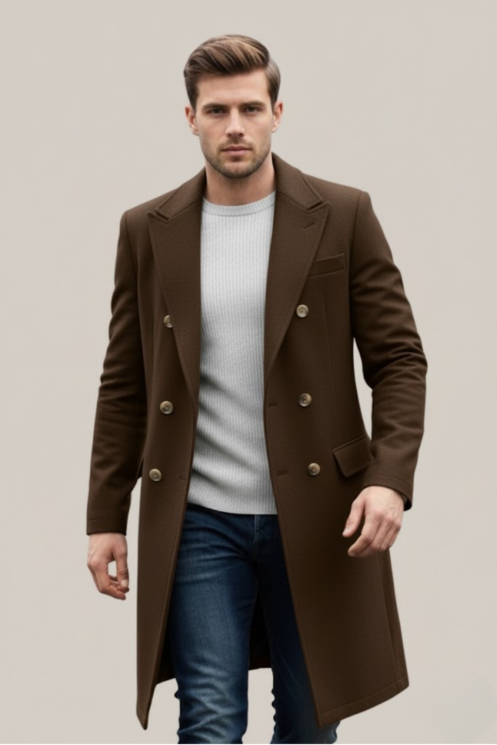 Cappotto lungo doppiopetto da uomo | Migliora il tuo stile per ogni occasione