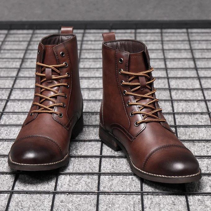 Stivali in pelle vintage Easton da uomo