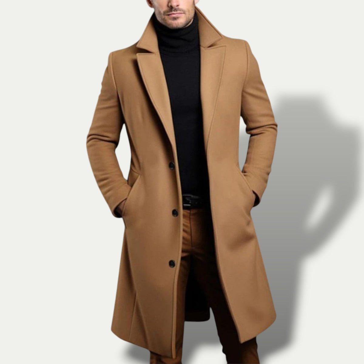 Cappotto lungo elegante monopetto da uomo - Capispalla per tutte le stagioni