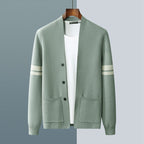 Maglione cardigan a righe elegante da uomo