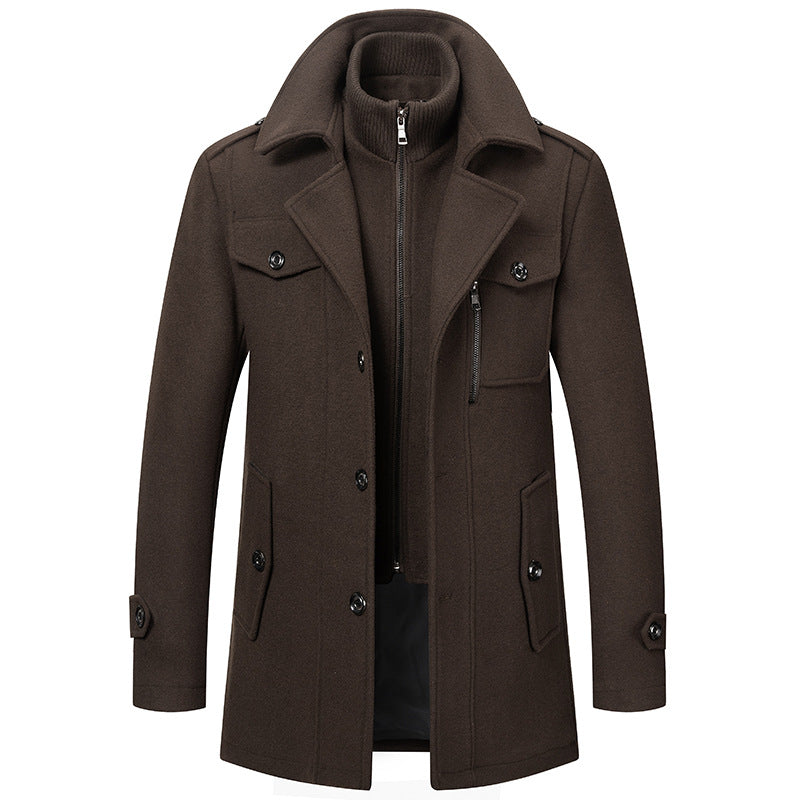 Cappotto invernale elegante in due pezzi da uomo per un calore a strati