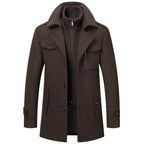 Cappotto invernale elegante in due pezzi da uomo per un calore a strati