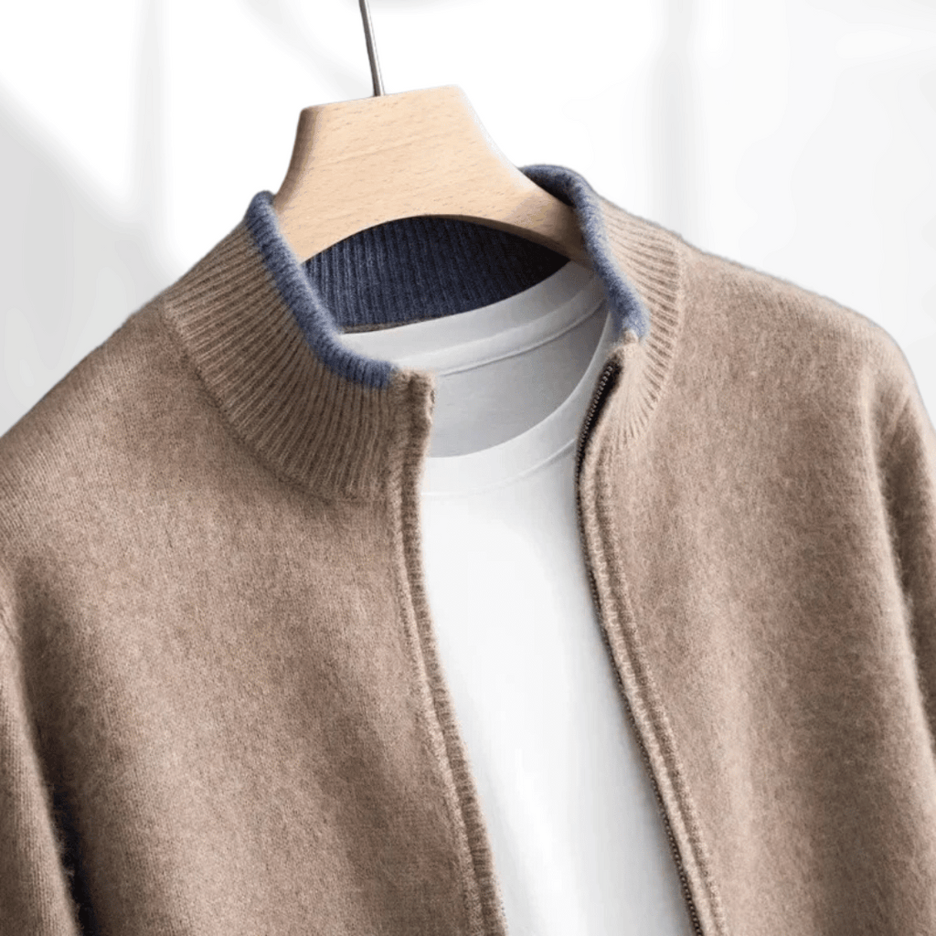 Cardigan elegante con cerniera da uomo per uno stile raffinato