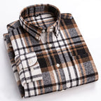 Camicia in flanella comfort quotidiana da uomo | Stile versatile con bottoni