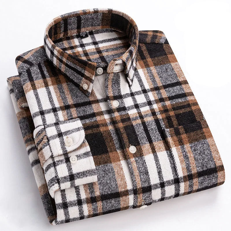 Camicia in flanella comfort quotidiana da uomo | Stile versatile con bottoni