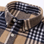 Camicia in flanella comfort quotidiana da uomo | Stile versatile con bottoni