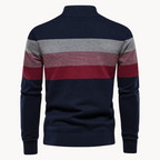 Maglione lavorato a maglia con mezza zip da uomo con strisce vivaci