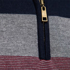 Maglione lavorato a maglia con mezza zip da uomo con strisce vivaci